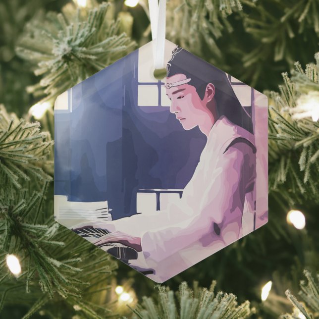 Soft Wangji spielen den Zither Ornament Aus Glas (Insitu)