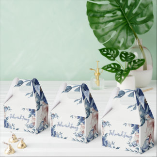 Soft Watercolor Blue Floral Geschenkschachtel