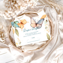 Soft Watercolor Butterfly Diapper Raffle