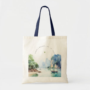 Soft Watercolor Coastal Thailand Seascape Wedding Tragetasche