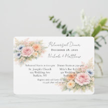 Soft Watercolor Floral Rehearsal Dinner