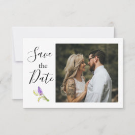 Soft Watercolor Lavender und Green Florals Save The Date