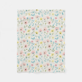 soft watercolor meadow blossoms fleecedecke