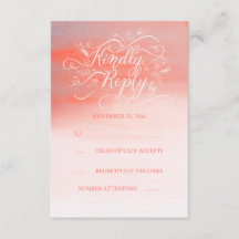 Soft Watercolor Modern Pink Wedding RSVP Card