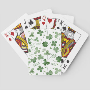 Soft Watercolor Shamrock Pattern Spielkarten