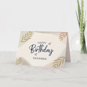 Soft Watercolor Stilvolles Happy Birthday Individu Karte