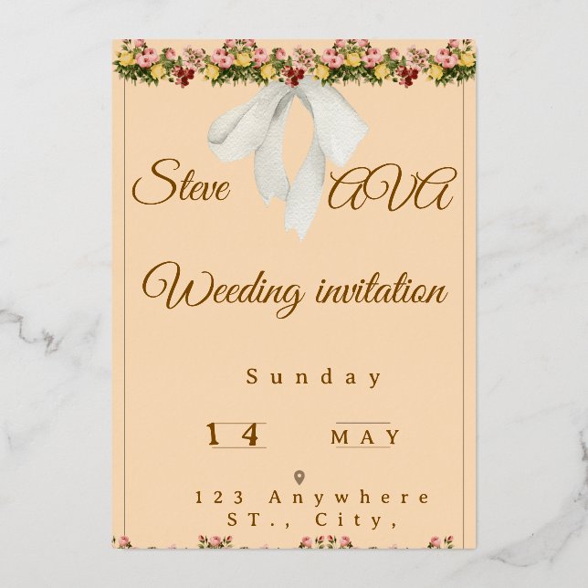 Soft Watercolor Wedding Invitation (Recto)