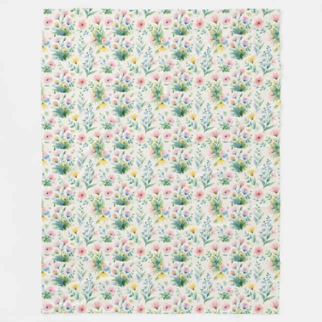 soft watercolor windflowers fleecedecke (Vorderseite)