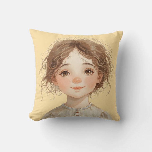 Soft Whimsy Portrait – The KindOnes Gentle Art Kissen (Vorderseite)