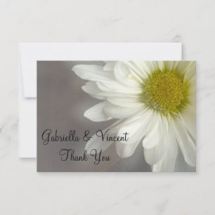 Soft White Daisy on Gray Wedding Dankeschön Hinwei Mitteilungskarte