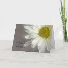 Soft White Daisy on Gray Wedding Einladungskarte