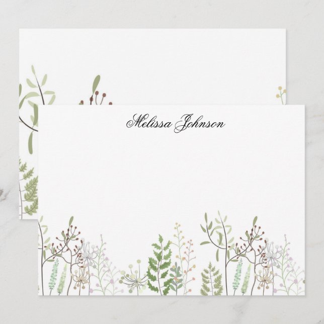 Soft Wildblume Personalisiert Mitteilungskarte (Vorne/Hinten)