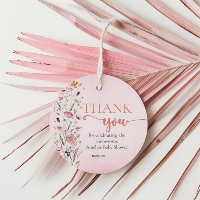 Soft Wildblume Vielen Dank Geschenkanhänger (Von Creator hochgeladen)