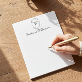 Soft Wildflower Monogram – Personalized Stationery Notizblock