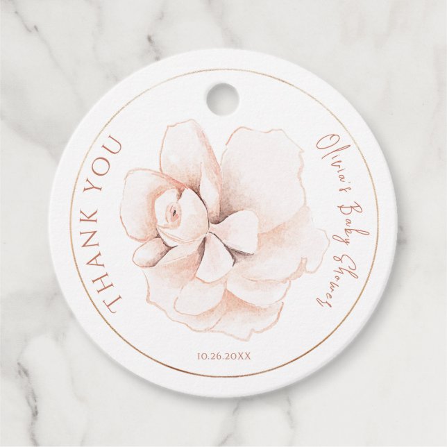 Soft Wildflowers Modern Baby Shower Geschenkanhänger (Vorderseite)