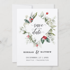 Soft Winter Berry Christmas | FOTO Save The Date