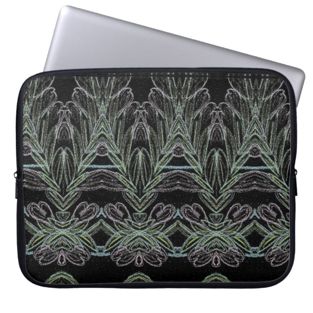 Soft Wirbel Black Laptopschutzhülle (Vorderseite)