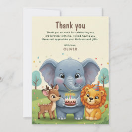 Soft Woodland Animals Storybook Birthday Dankeskarte