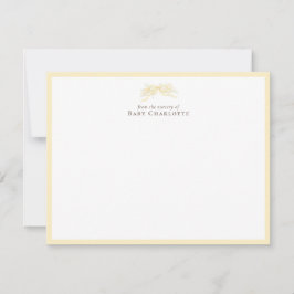 Soft Yellow Floral Bow Nursery Note Card  Mitteilungskarte