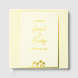 Soft Yellow Gold Foil Wedding Guest Book Gästebuch