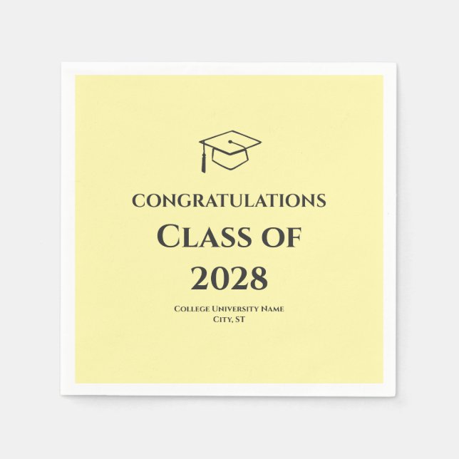 Soft Yellow Modern Congratulations Graduation  Serviette (Vorderseite)