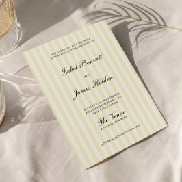 Soft Yellow Streifen Hochzeit  Einladung