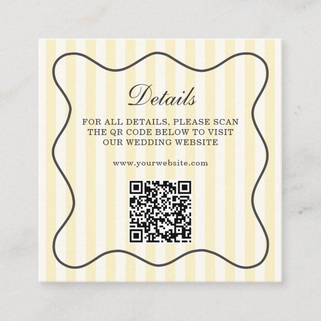 Soft Yellow Stripes QR Code Begleitkarte (Vorderseite)