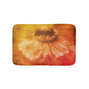 Soft Zinnia Daisy Blume in Sepia Vintag Badematte