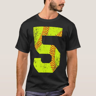Softball 5 Jersey-Nummer T-Shirt