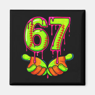 Softball 67 Six Seven Lustige Gen Alpha Meme Drip  Magnet