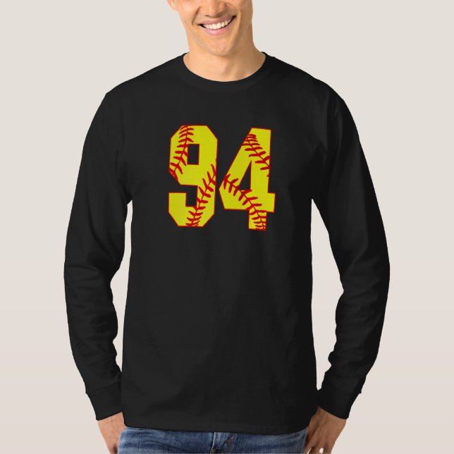 Softball 94 Fast Pitch Liebe Softball Mama Favorit T-Shirt (Vorderseite)
