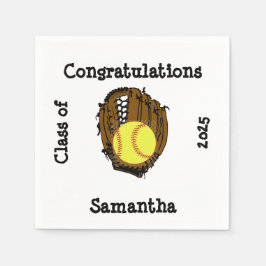 Softball-Abschluss-Klasse Glückwunsch Serviette