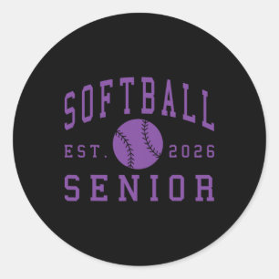 Softball-Abschlussball Softball-Senior 2026 Absolv Runder Aufkleber