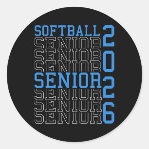 Softball-Abschlussball Softball-Senior 2026 Absolv Runder Aufkleber