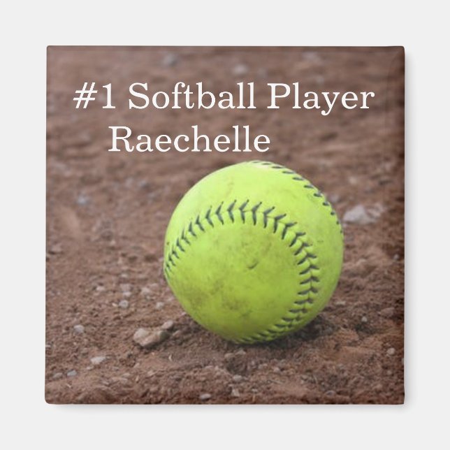 Softball am Boden Magnet (Vorne)