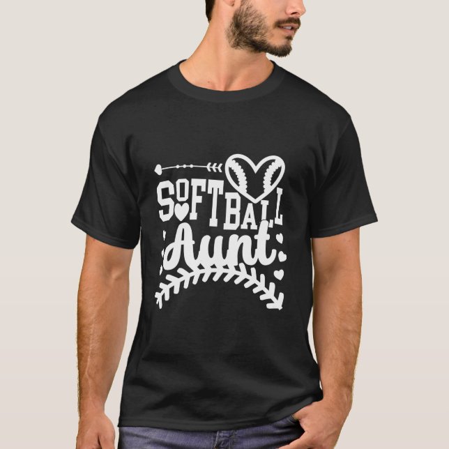 Softball Aunt Of A Softball Player Auntie T-Shirt (Vorderseite)