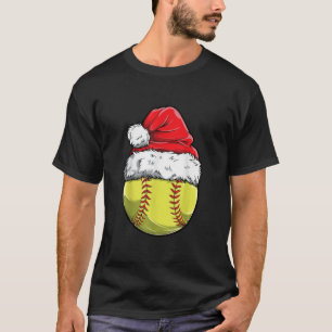 Softball Ball Weihnachtsmädchen Funny Xmas Hat T-Shirt