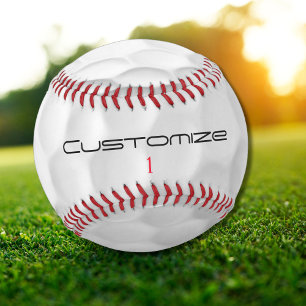 Softball Balle de golf blanche texturée avec nom et numéro