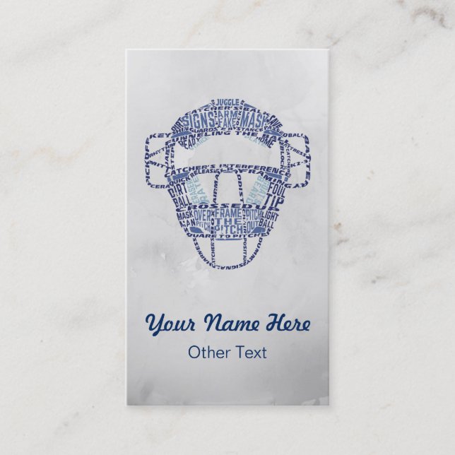 Softball Baseball Catcher's Mask Business Cards Visitenkarte (Vorderseite)