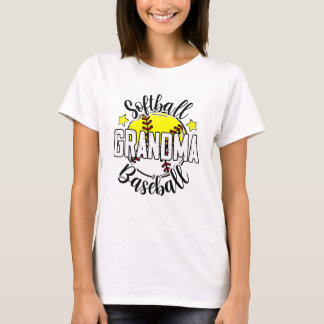 Softball Baseball Grandma Happy Mother Day T-Shirt