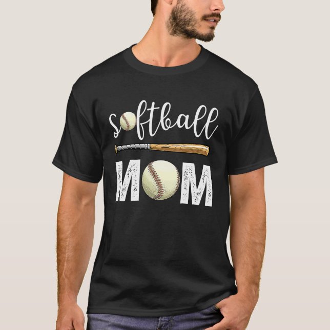 Softball Baseball-Mama Sammlung Muttertag Softball T-Shirt (Vorderseite)