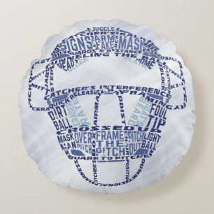 Softball-Baseball-Maske Rundes Kissen