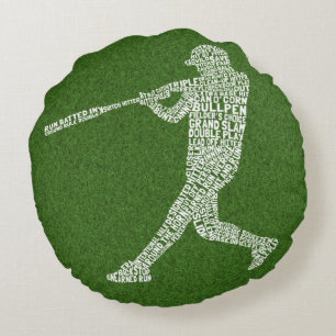 Softball Baseball Player Typografic Throw Kissen