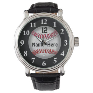 Softball-Baseball-Uhren, IHR NAME und ZAHL Armbanduhr