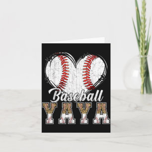 Softball Baseball Yaya Herz Leoparden Druck Mütter Karte