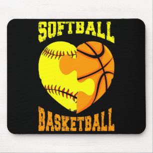 Softball-Basketball-Sport Herz Aktivität Hobby f Mousepad
