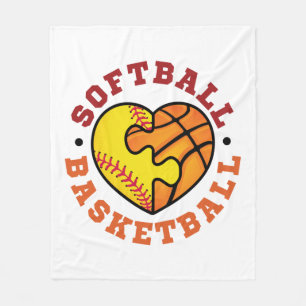 Softball-Basketballherz Fleecedecke