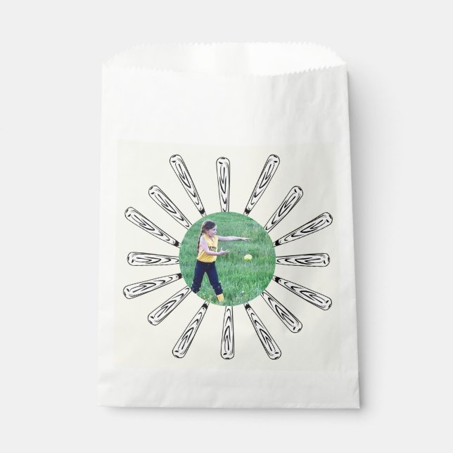 Softball Bat Foto Blume Geschenktütchen (Vorderseite)