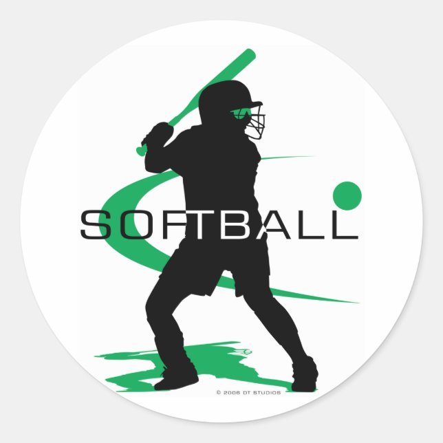 Softball - Batter Runder Aufkleber (Vorderseite)