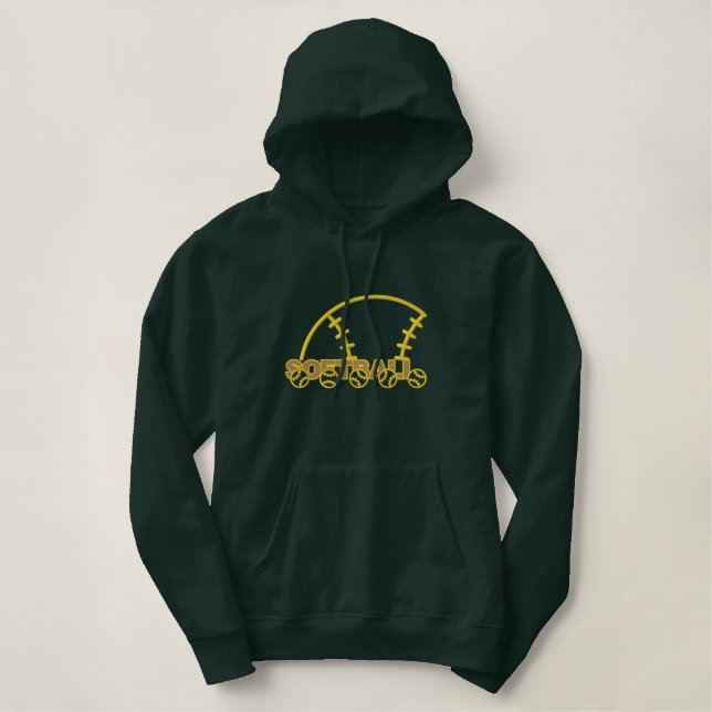 Softball Bestickter Hoodie (Design vorne)